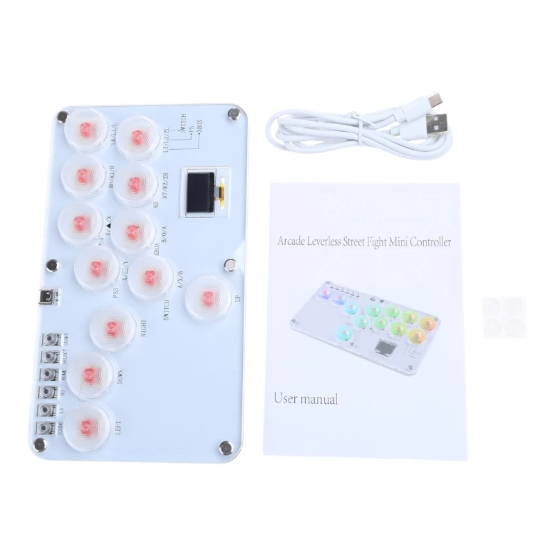 

2 Key Controller Arcade Fight with Light Effect Support Hot SwapPING