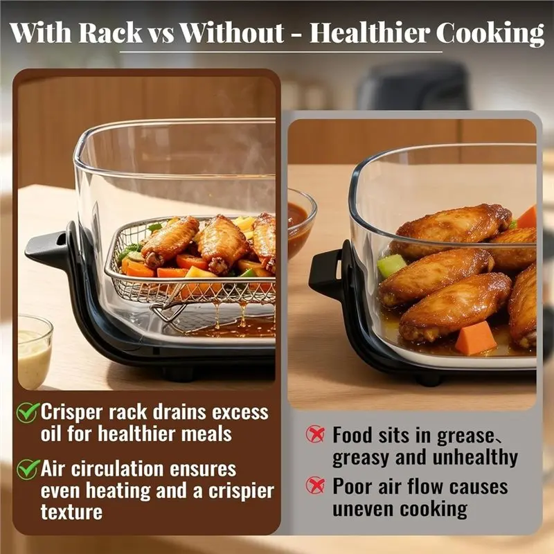 AB42-For Cuisinart Clearview 4-Quart For Ninja Crispi Air Fryer Accessories 2-Pack Stainless Steel Rack For Models FN101& AS101