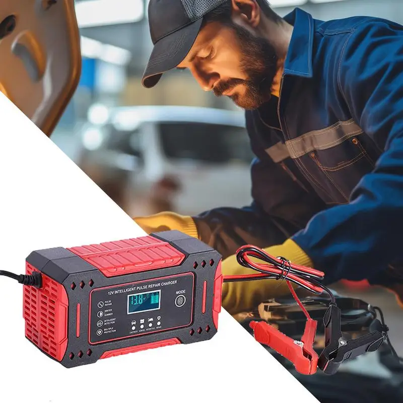 

Автомобильное зарядное устройство, портативное автомобильное зарядное устройство, 12 В, 6 А, десульфатор, устройство для обслуживания, зарядное устройство для электромобиля