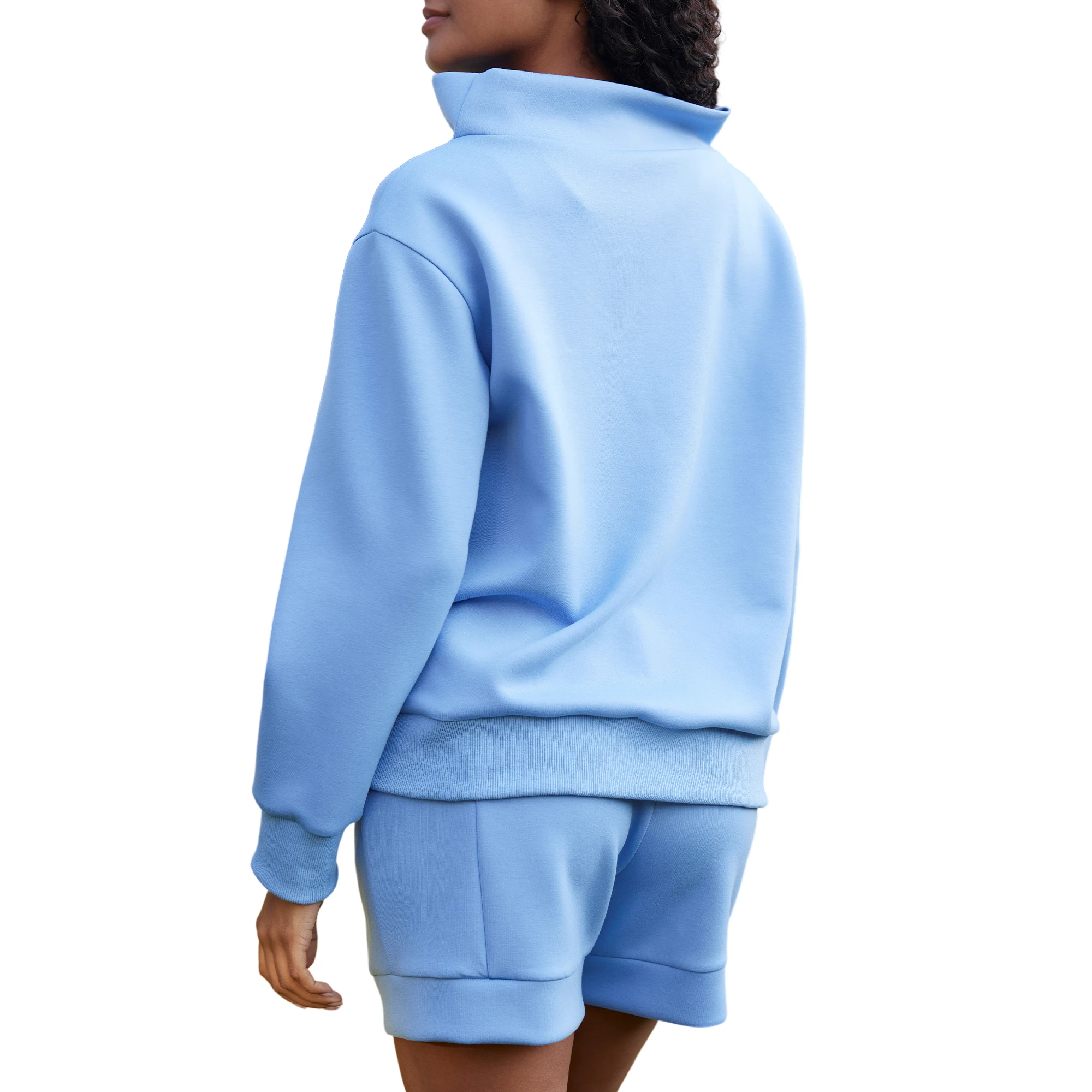 Women's Sweatshirt Set Spring Autumn Long Sleeve Tops With Shorts Homewear 2 Piece Set Loose Round Neck Loungewear Pyjama Femme