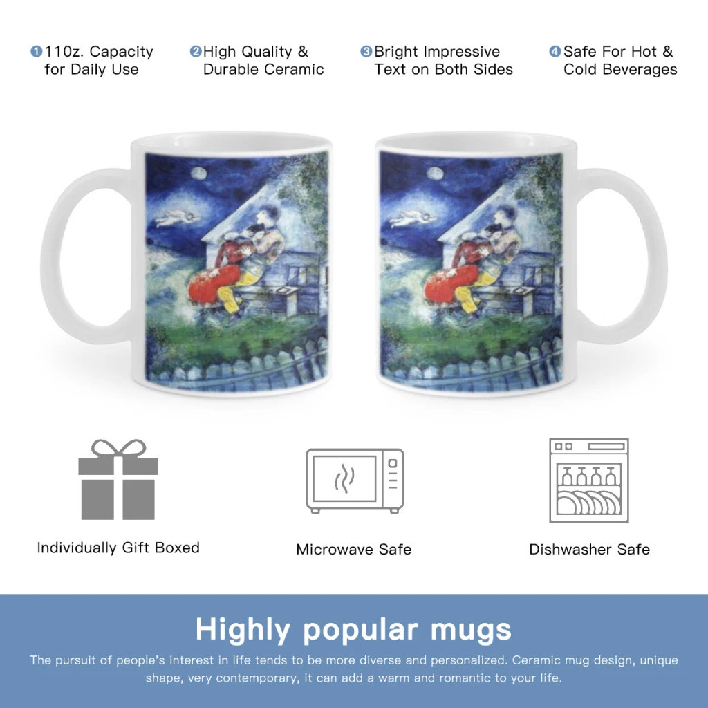 

Marc Chagall Art Free shipping Coffee Cups Ceramic cups creative cups and cute mugs Personalized Gift Cup For Tea