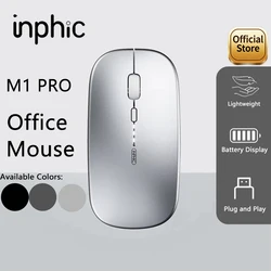 Inphic M1PRO Bluetooth Mouse Rechargeable 2.4G Wireless Mouse Office Mute Ultra thin and portable For Computers Laptops Tablets