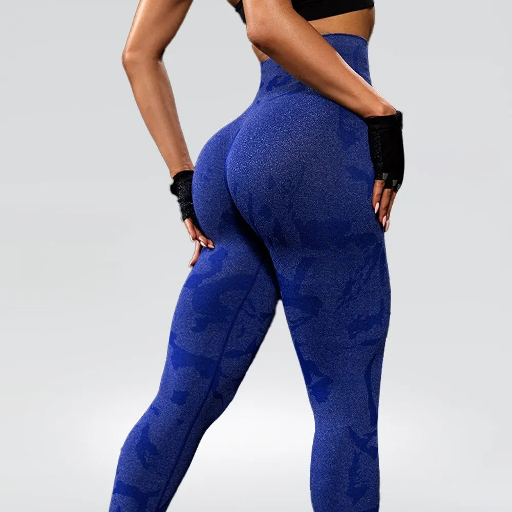 Women Yoga Fitness Sport High Waist Butt Lift Curves Workout Tights Elastic Gym Training Pants Seamless Legging CK1718