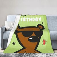 Mr-Beans Animated Series Teddy Bear Blankets Beanimation Flannel Novelty Breathable Throw Blanket Coverlet Spring/Autumn Couch