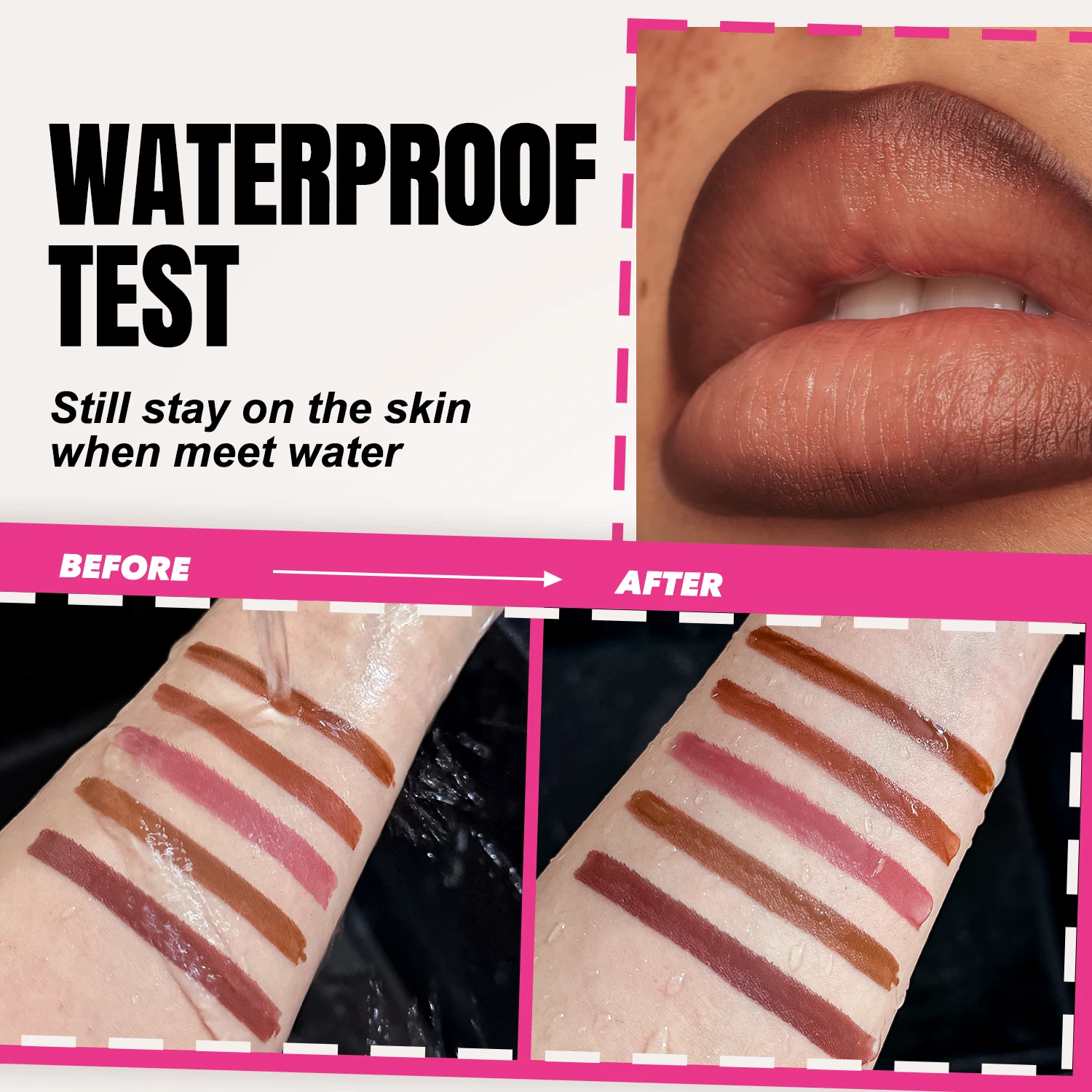 Aangepaste logo lipliner private label 5-kleuren groothandel vloeistof mat glad waterdicht natuurlijke langdurige make-up dierproefvrij