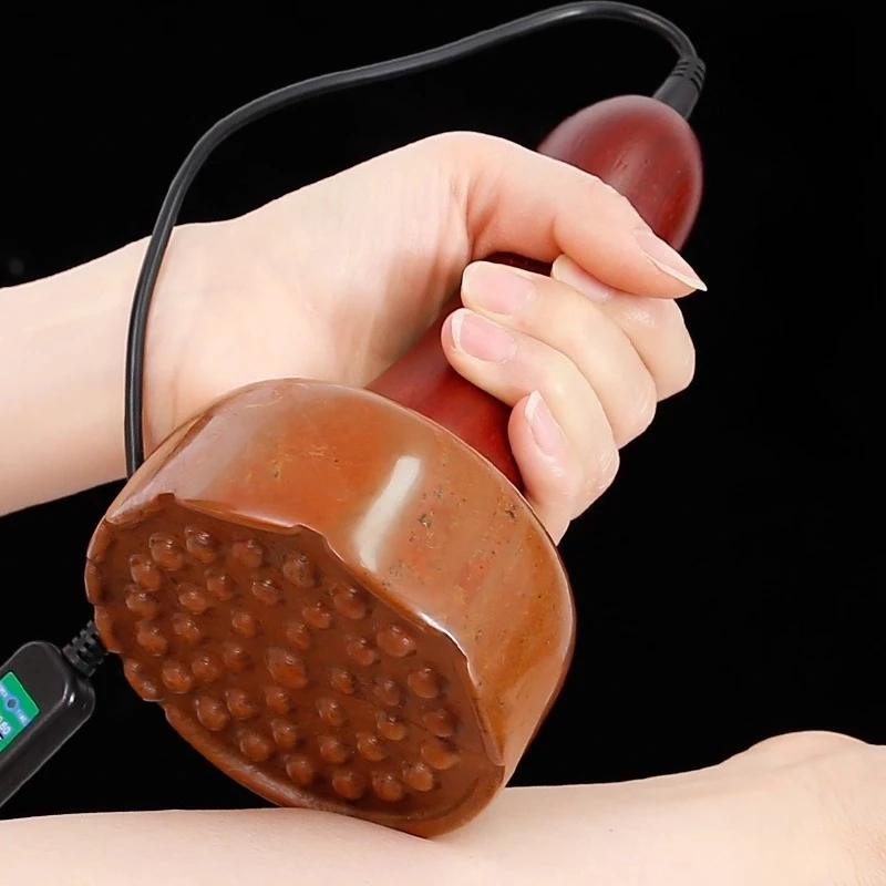 Natural Stone Needle Hot Massager with Electric Heating Box, Spa Volcanic Abdominal Massage Device for Relaxation Relief Massage