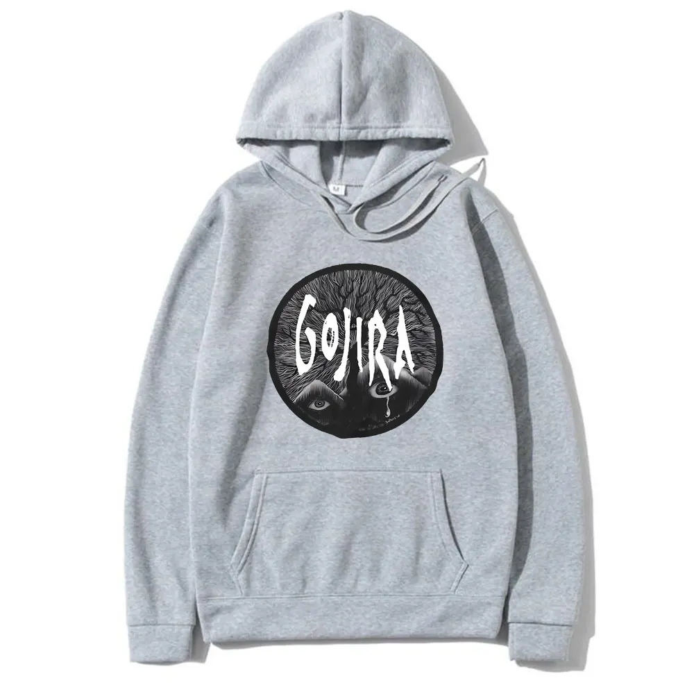 French Metal Band Gojira Graphic Hoodie Male Vintage Casual Hooded Sweatshirt Men Women Fashion Gothic Rock Oversized Hoodies