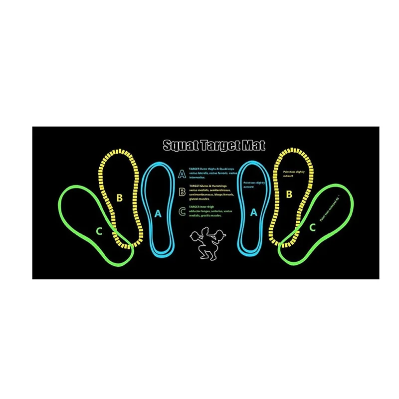 Estera guía de sentadillas avanzada AT59 para un posicionamiento preciso de pies y rodillas para maximizar el entrenamiento muscular de las piernas