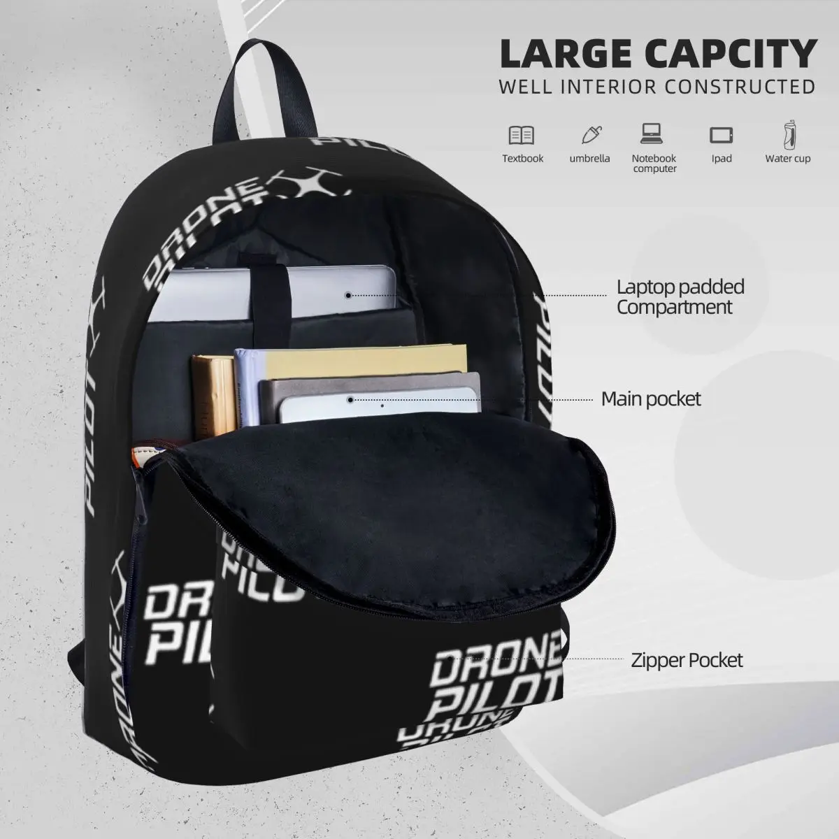 Drone Piloto Mochilas De Grande Capacidade, Bolsa De Livro De Estudante, Bolsa De Ombro, Mochila De Viagem, Mochila Escolar Infantil Casual