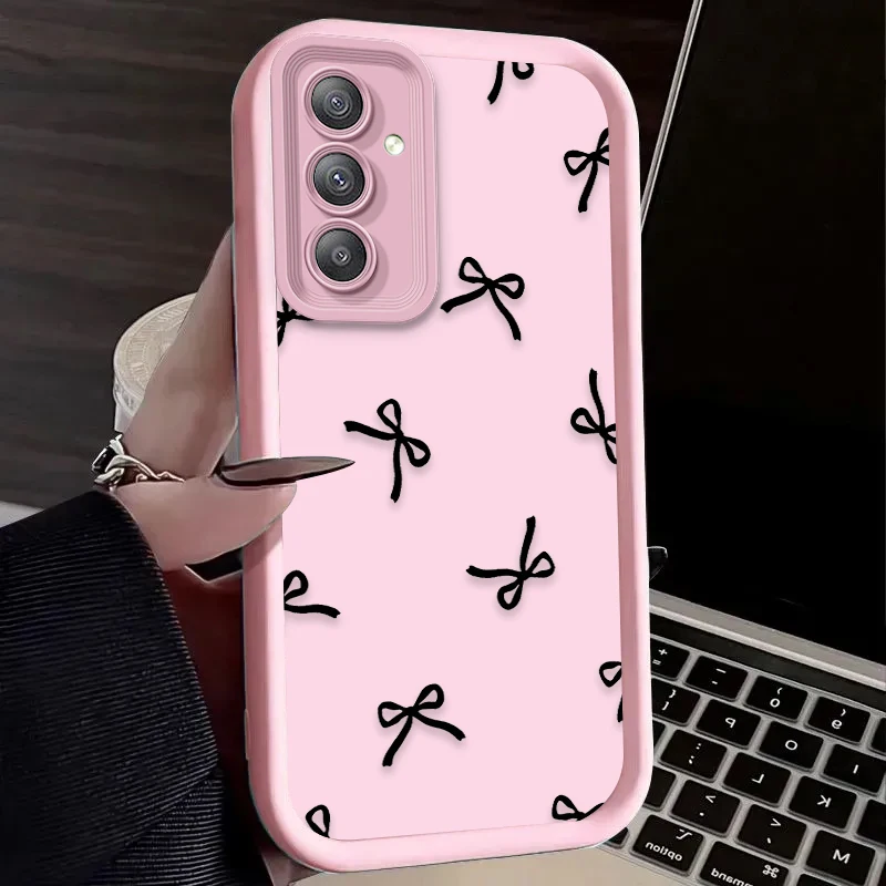 Black Love Heart Bowknot Case for Samsung Galaxy A20 A30 A54 A05 A05S A34 A24 A14 A53 A33 A23 A13 A32 A22 A12 A71 A51 A31 A50 view 4