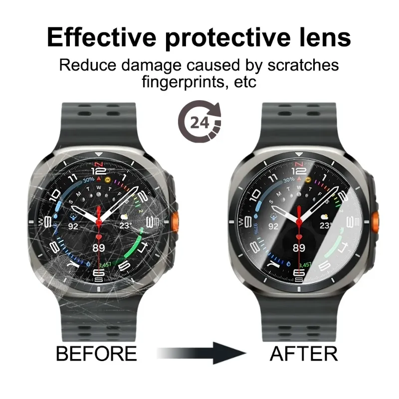 5-1pcs Tempered Glass Film HD Clear Screen Protector for Samsung Galaxy Watch 7 6 Watch7 Classic Tempered Glass Screen Protector