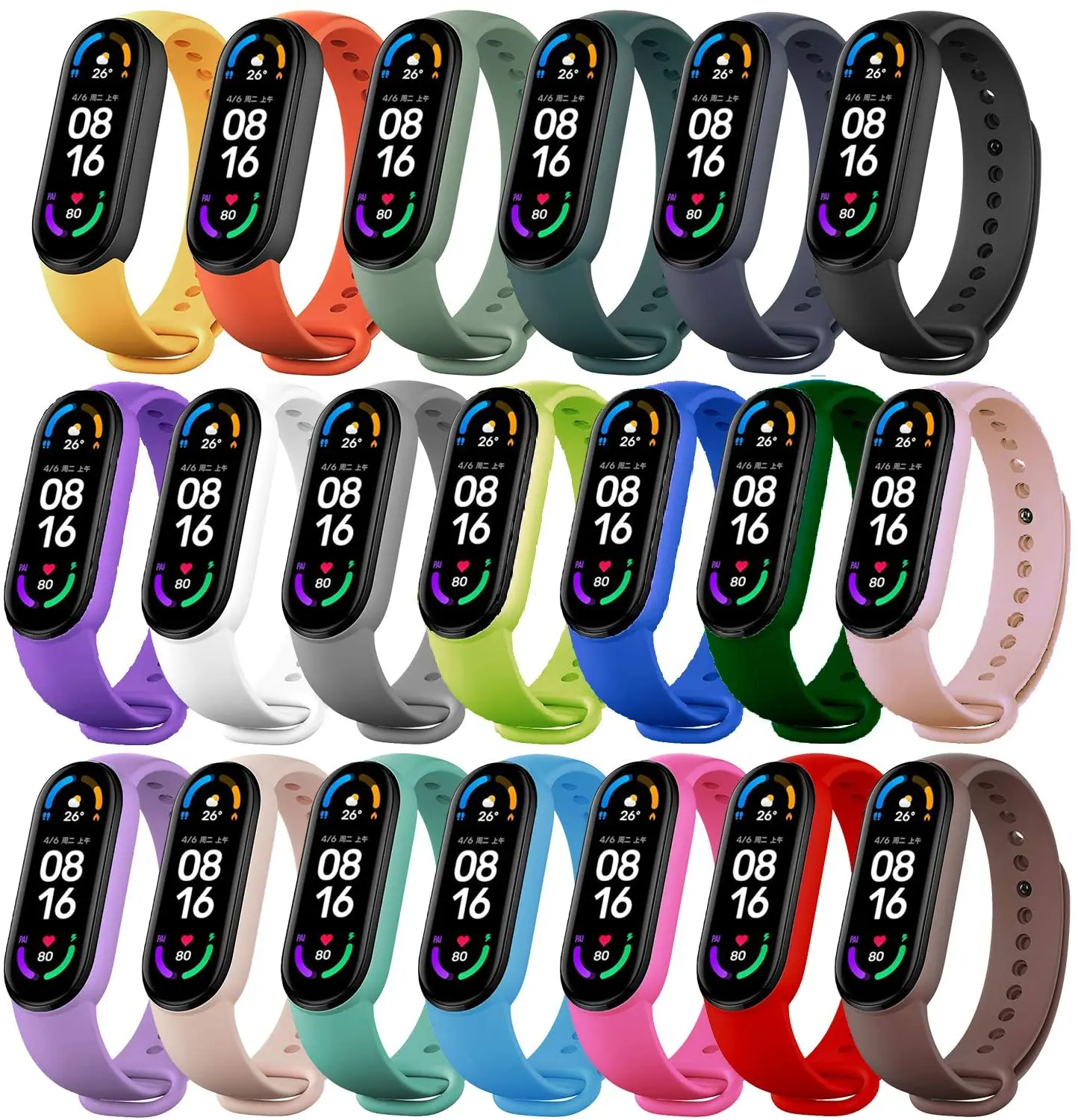 Bracelet for Mi band 7 6 5 Strap Sport Silicone miband Wrist correa pulseira Wristband for xiaomi Mi band 7 6 4 3 5 straps