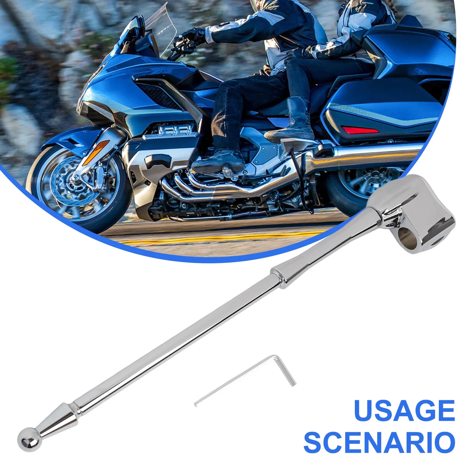 Chrome Motorcycle Flag Pole Rear Luggage Rack Mount For HONDA GL1800 GL1500 Aluminum Flagpole Bracket Retainer