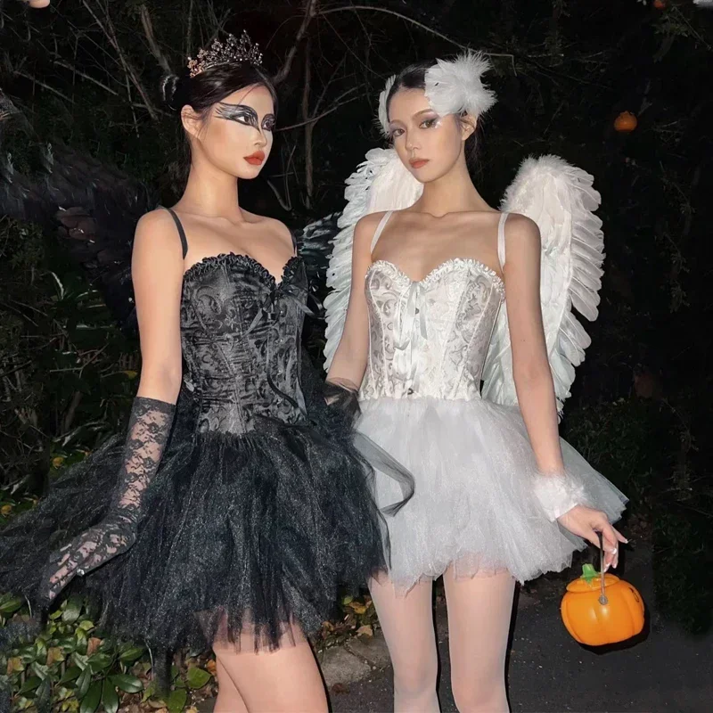 

Costumes de cosplay d'ange vintage pour femmes, corset de princesse, lingerie de déesse, robe d'Halloween sexy, performance de f