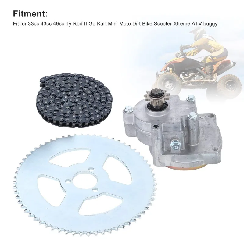 Gear Box T8F Chain Sprocket Kit Box Sprocket Chain Set For 43Cc 49Cc Kart Mini Moto Dirt Bike