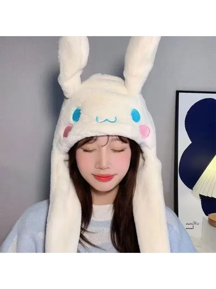 Sanrio Light Up Hat Ears Move Plush Air Bag Hat Light Up Toy Kuromi Photo Birthday Gift Queue Props Anime Cinnamoroll