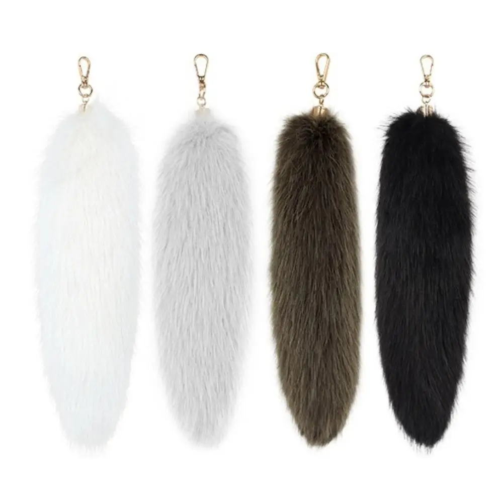 Car Keychain Long Hair Fur Tails Pendant Bag Charms Ornament Tail Hanging Keychain Keys Holder Fluffy Tail Keyring Women Ladies