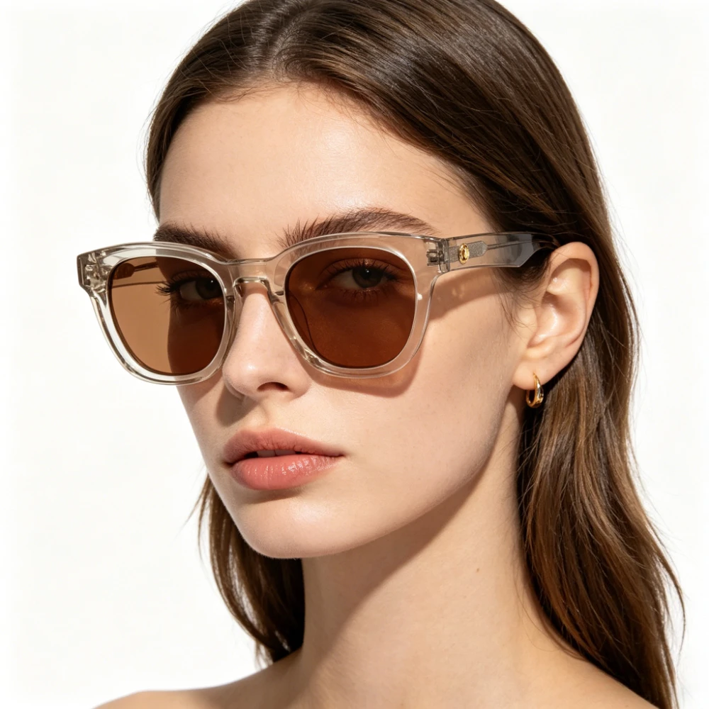 

New Luxury Designer Women's Sunglasses Classic Round Frame Outdoor Acetate Sunglasses Vintage UV400 Sunglasses for Female