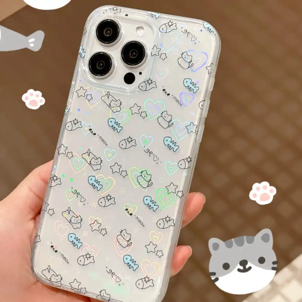 Bonita funda de teléfono con dibujos animados para Iphone, carcasa protectora transparente anticaída para Iphone 12, 13, 14, 15 Pro Max, gran oferta
