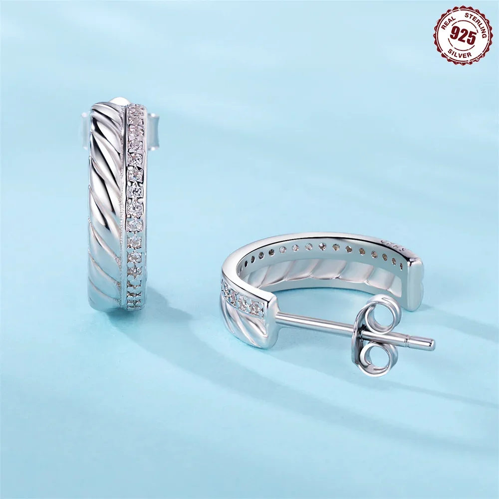 جديد 925 فضة لطيف أرنب أقراط الحيوان ترصيع مناسبة للنساء DIY عيد ميلاد الذكرى اليومية الأزياء والمجوهرات