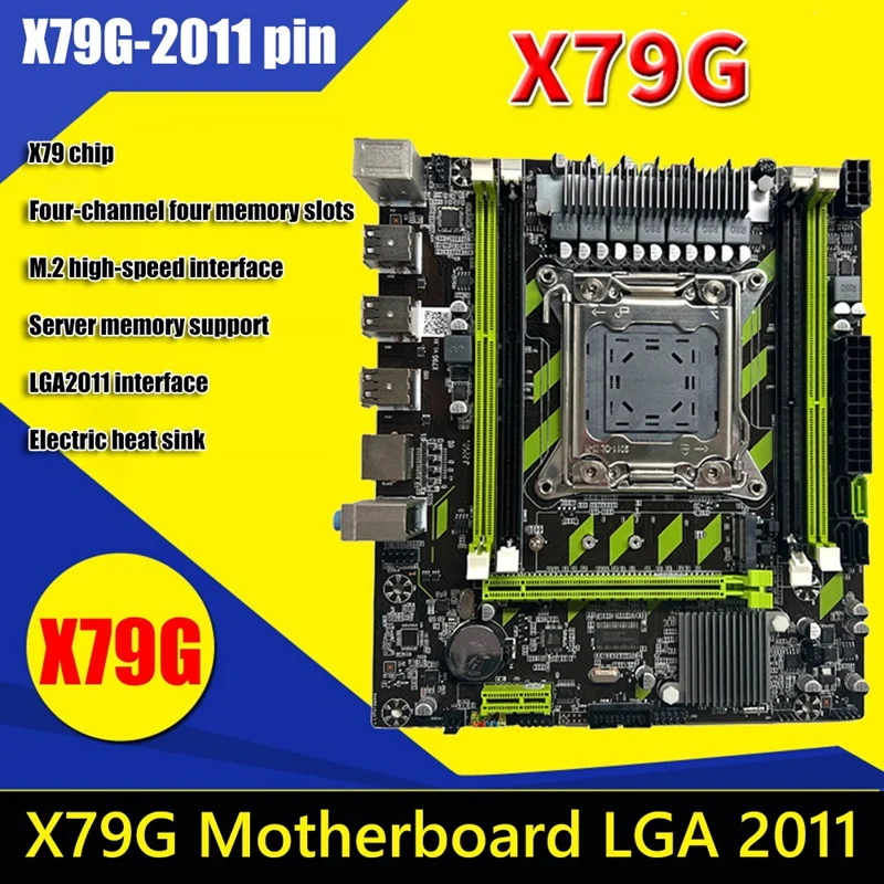 Imagem -05 - Placa-mãe Lga2011 e5 2670 Cpu v2 4x4g Ddr3 Ram Graxa Térmica Suporte de Cabo Sata M.2 Nvme Pcie X16 Usb 2.0 Sata 3.0 X79g