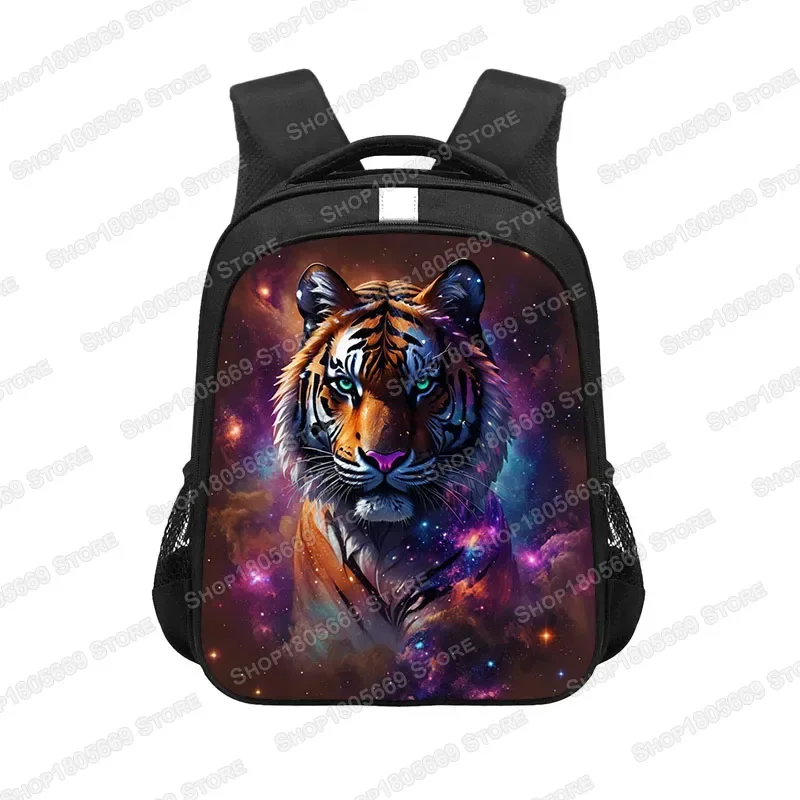 Zaini colorati con stampa tigre Howling Wolf Under The Moonlight zaino donna uomo Outdoor Daypack sacchetti di scuola per adolescenti regalo