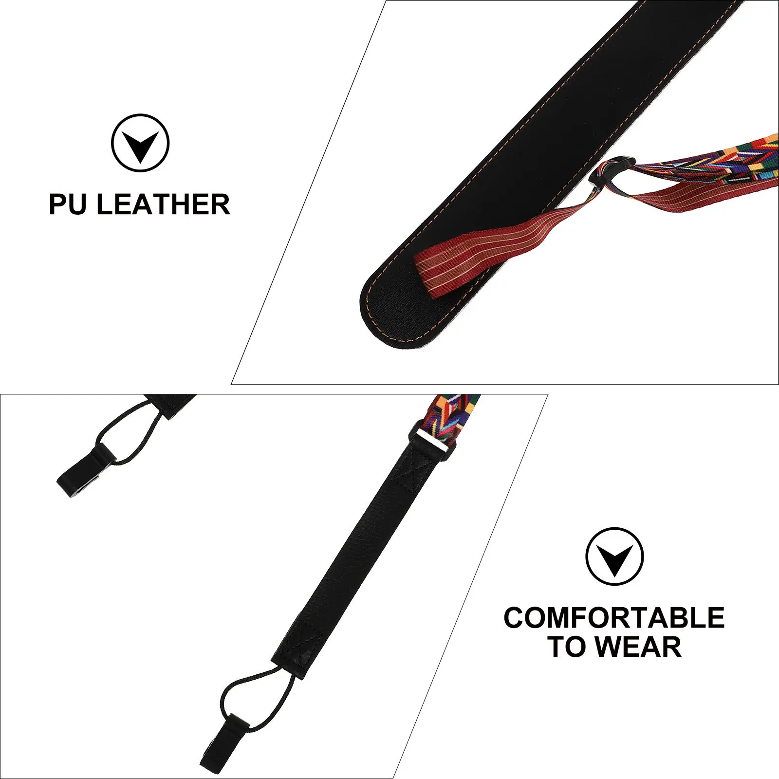 

1Pcs Ukulele Strap PU Cotton Foldable Breathable Durable Adjustable Carrying Strap Portable for Adult Musicians