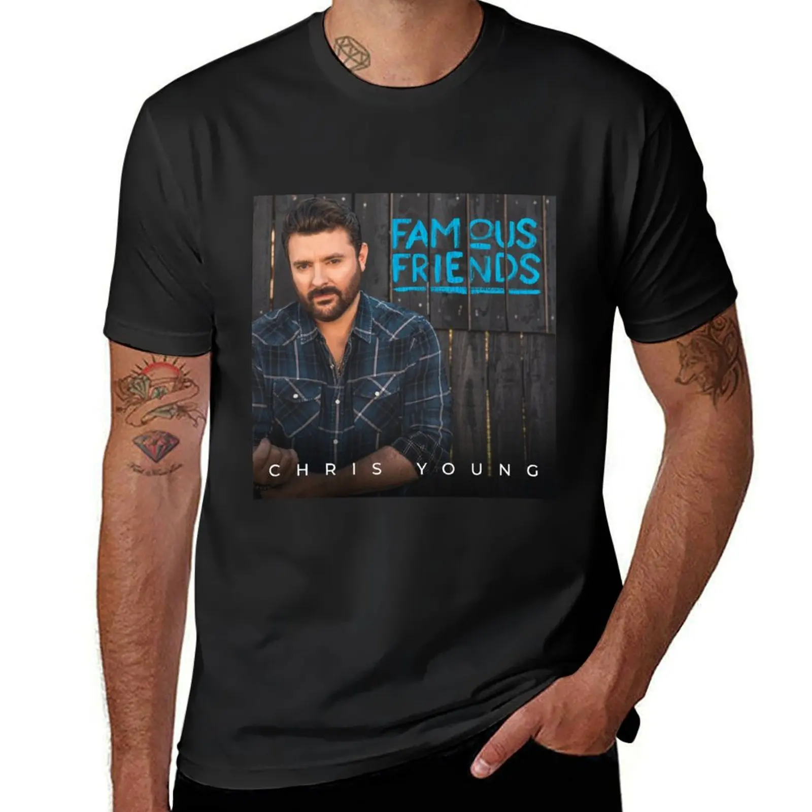 Chris Young famous friends T-Shirt quick drying hippie clothes Blouse for a boy clothes for men