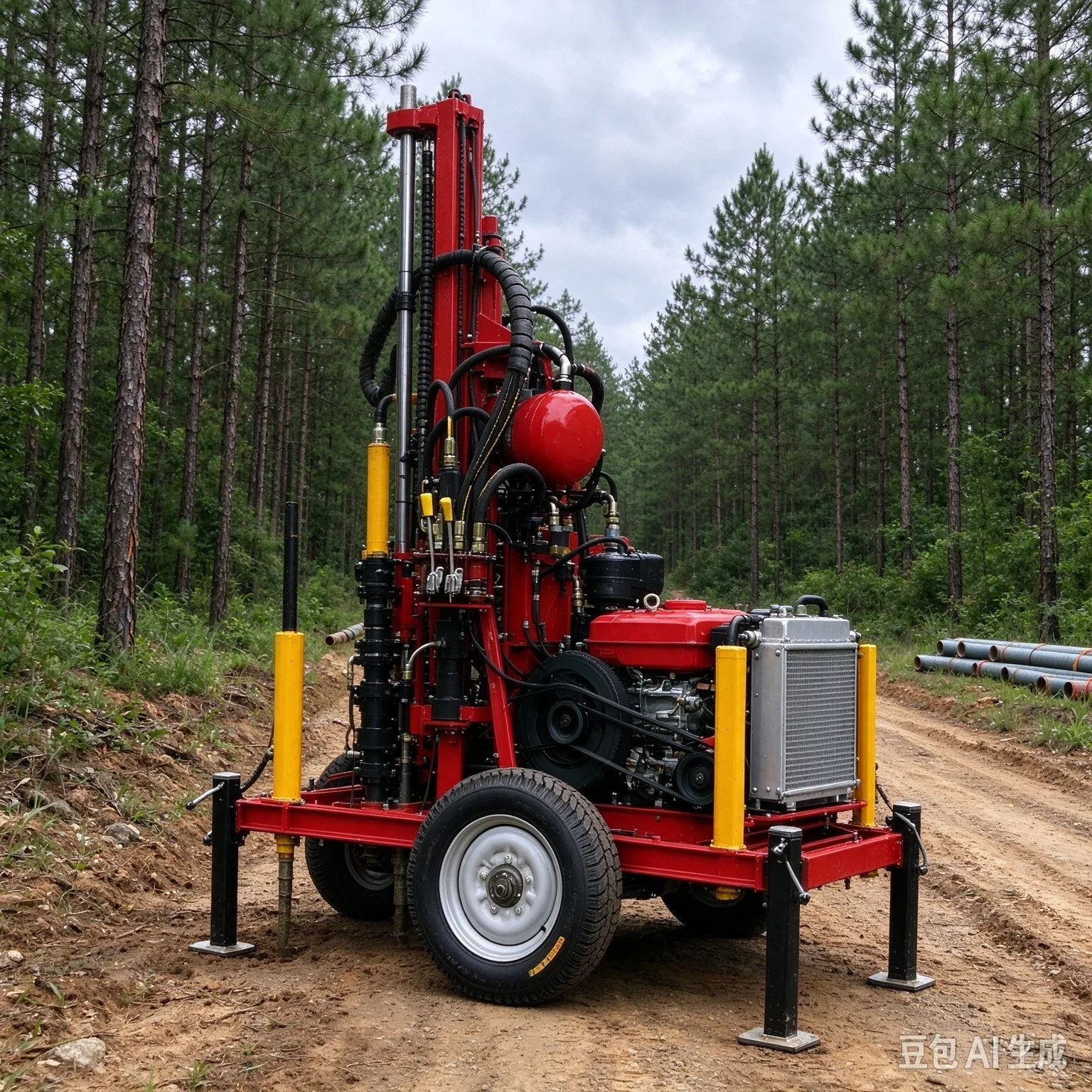 Small Water Well Drilling Rig Portable Multi-functional Diesel Hydraulic 180m Deep Borehole Artesian Water Core Tools Machine