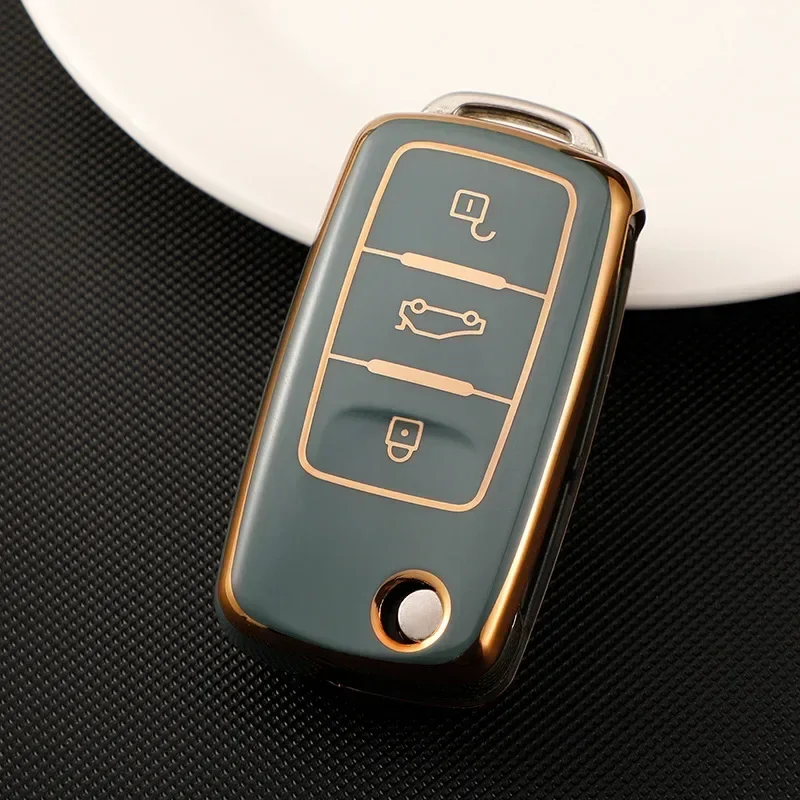 Car Key Case TPU Cover Holder Shell for VW Volkswagen Polo Golf Passat Beetle Caddy Tiguan Skoda Octavia Kodiaq Seat Leon Altea