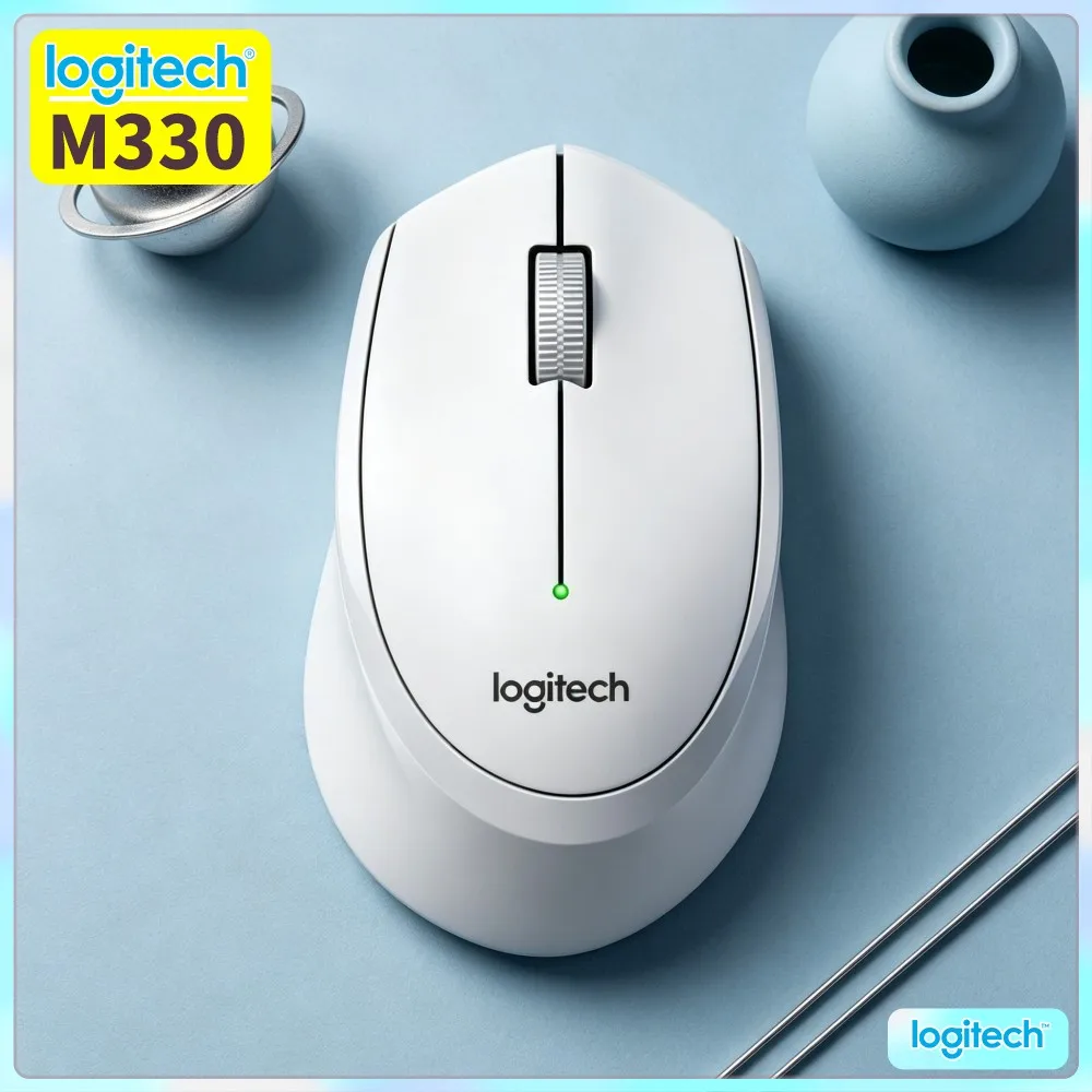 Logitech M330 Wireless Silent Mouse 2.4Ghz High Precision Ergonomic Grip Durable For PC Mac Windows Office Home Laptop Study