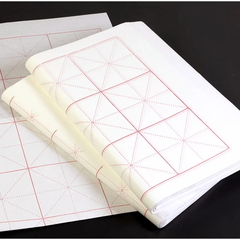Chinese Ruwe Xuan Papier Beginner Borstel Calligrafia Half Rijp Rijstpapier Student Borstel Kalligrafie Praktijk Dikker Rasters Papier