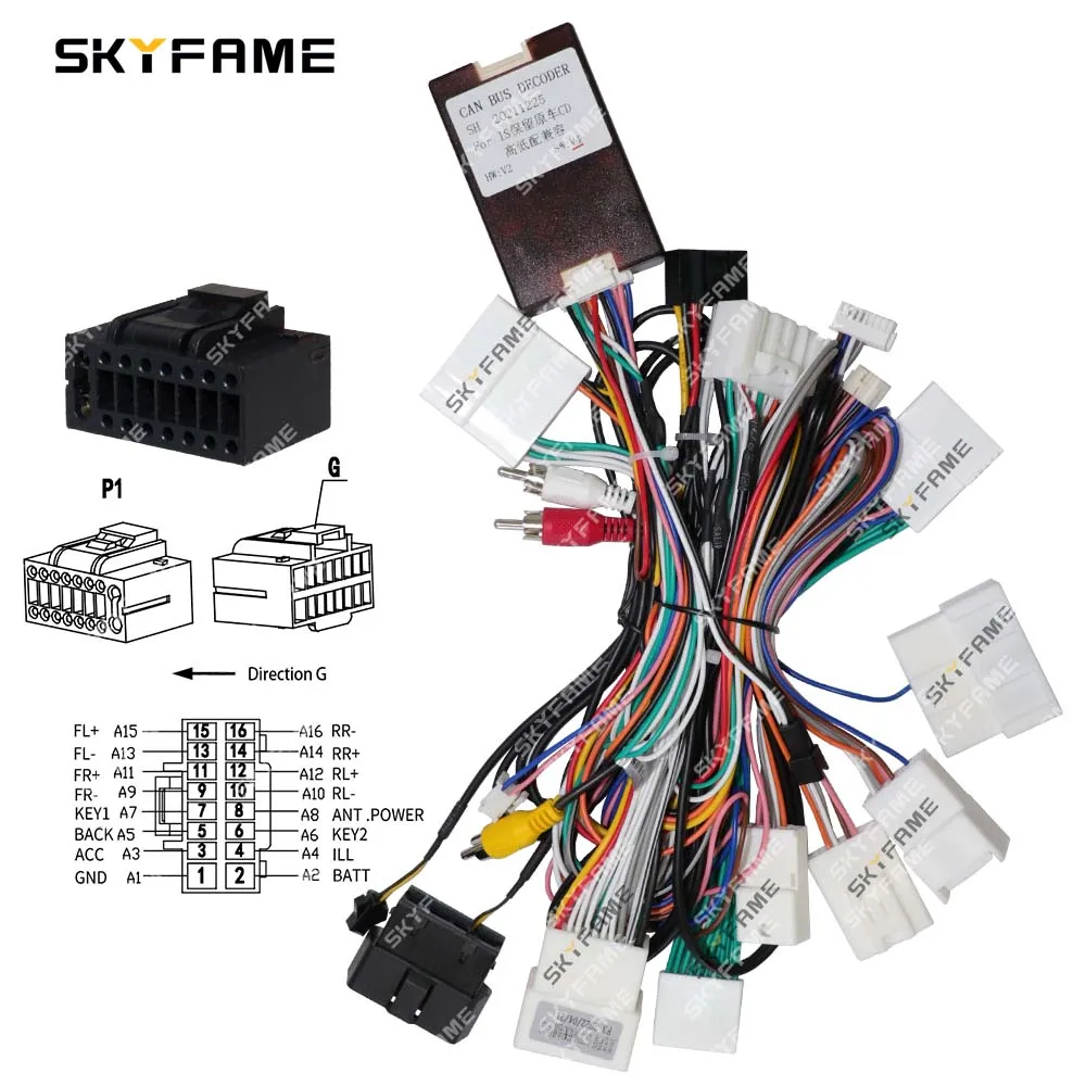 SKYFAME Car 16pin Wiring Harness Adapter Canbus Box Decoder Android Radio Power Cable For Lexus IS 250 IS IS250 IS300 XE20