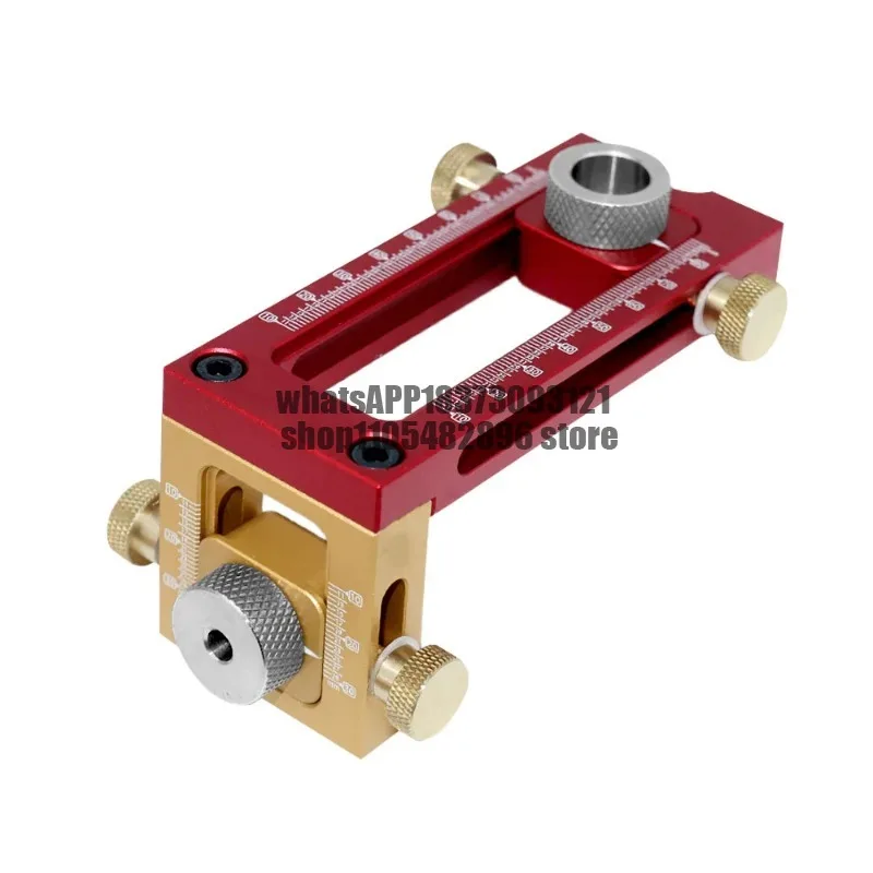 2 In 1 Drill Guide Doweling Jig Bed Cabinet Screw Punch Locator Woodworking Hole Drill Bit Set 5-Hole 6/8/10/12/15mm Pin Fixture