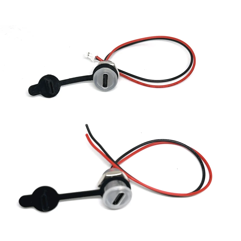 USB-C 5A High Current Charging Socket With M11 Nut Snap Lock Plate Transparent Female Type C Waterproof Female Connector Jack