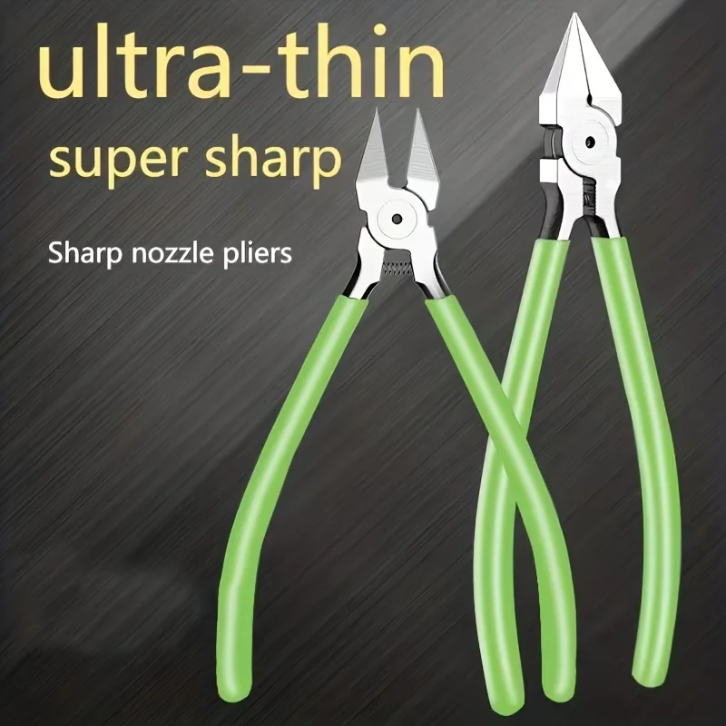 Ultra-Thin Model Pliers with Ultra-Sharp Blade for Smooth Cutting Comfortable Rubber Handle Spring-Loaded Water Mouth Tool