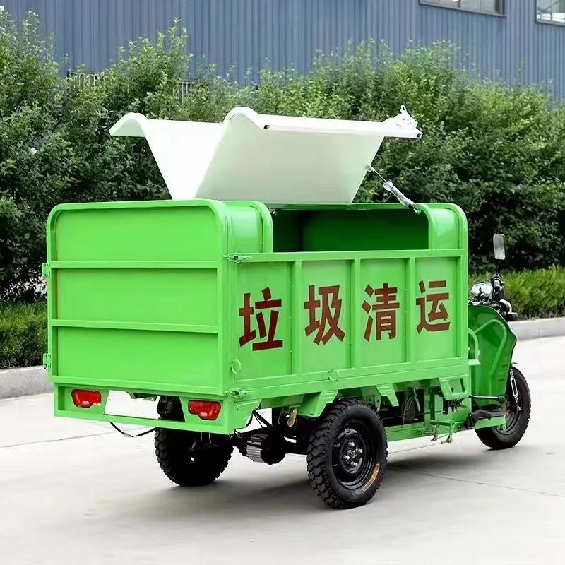 Tricycle 3 Wheel Waste Motorcycle Mini Electric Tricycle Garbage Dumper Truck