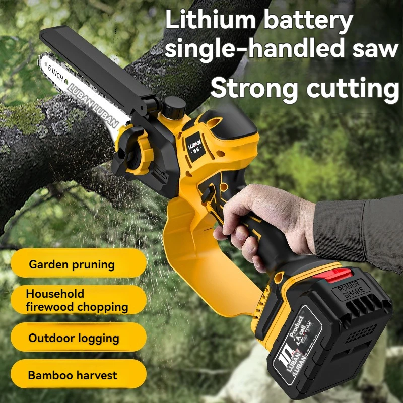 

21V Wireless chainsaw Portable Battery Powered Electric Saw Handheld Chain Saw Wood Cutting Pruning Garden Work