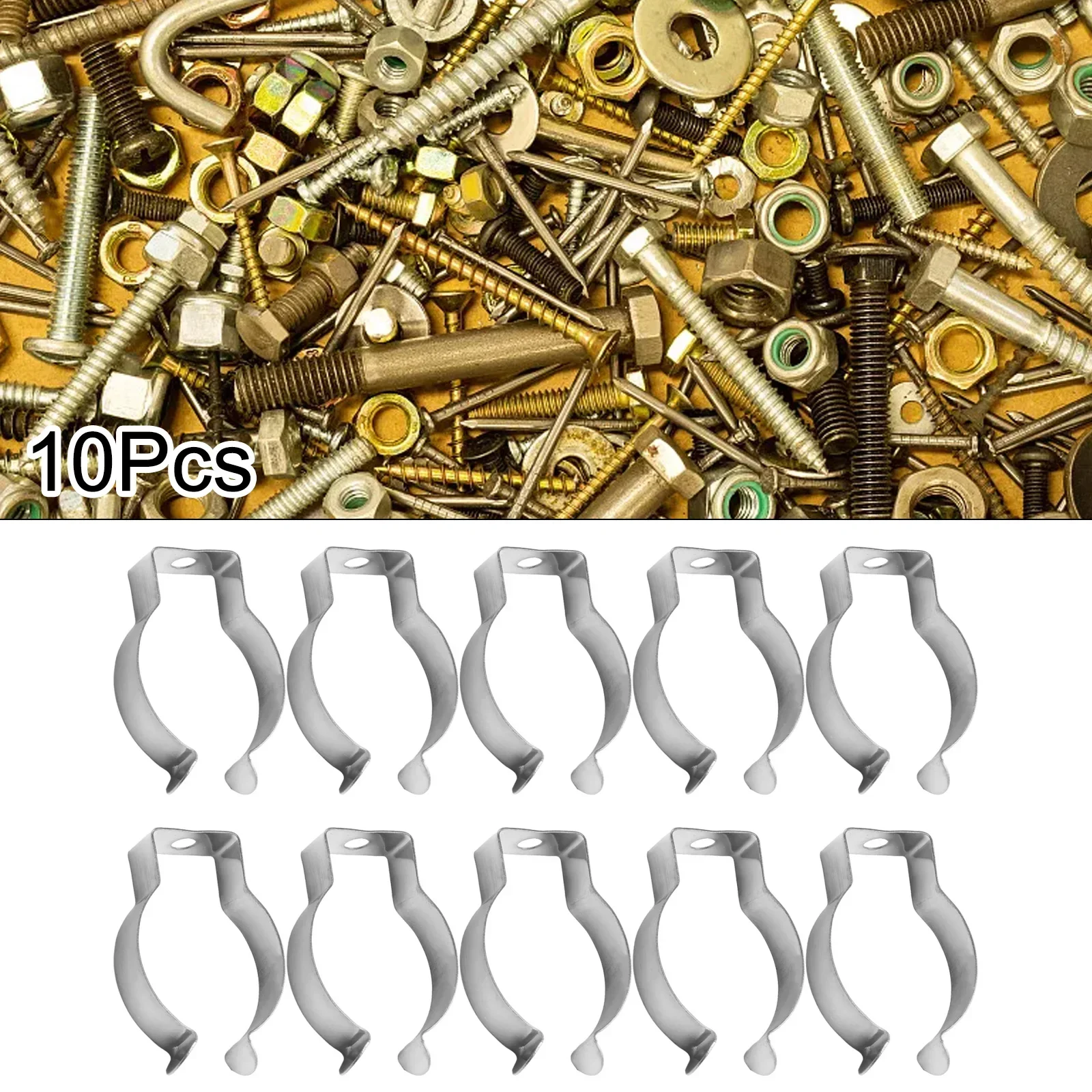 10pcs Heavy Duty Tools Spring Terry Clips Silver Stainless Steel Clamp Hardware Accessories 6mm/10mm/12mm/16mm/19mm/25mm/28mm