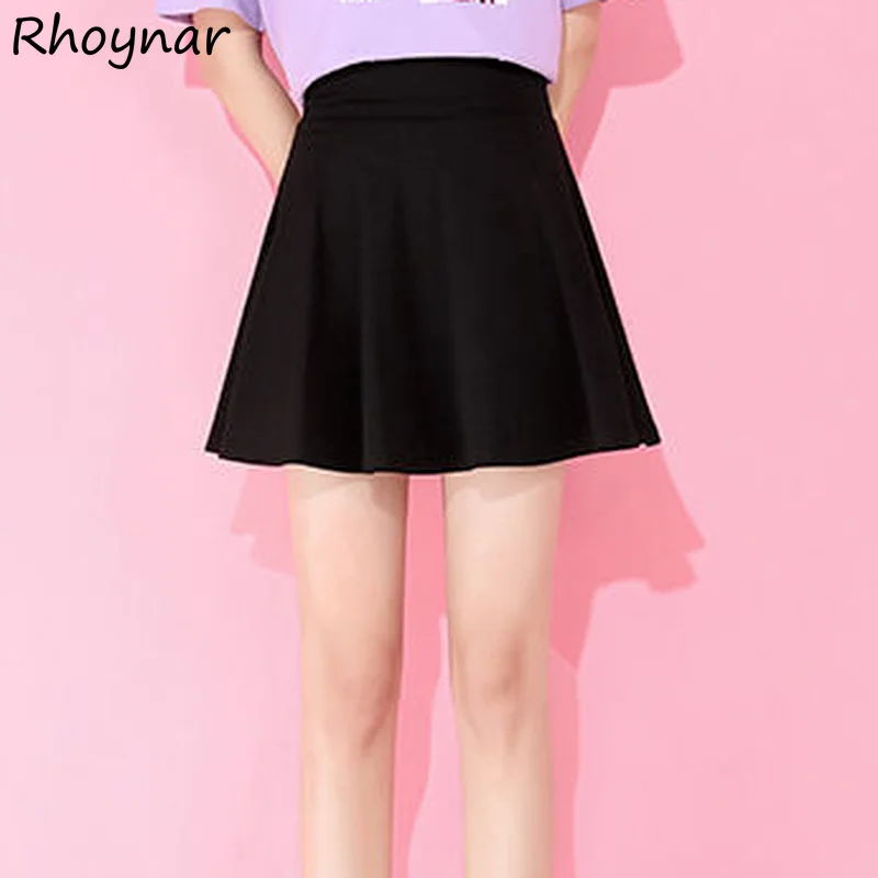 

Mini Skirts Women A-line High Waist Solid Students College Casual Summer Simple Classy Korean Version Hot Sale Elegant Lovely