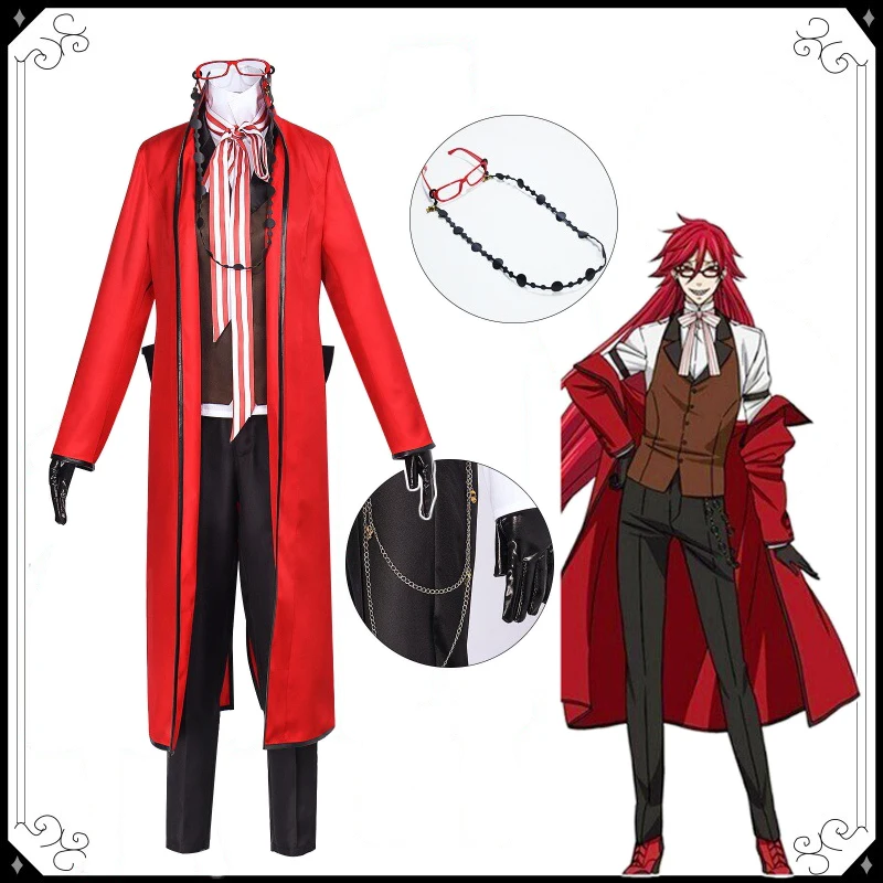 

Костюмы для косплея Grell Sutcliff, аниме Черный дворецкий, наряд для ролевых игр, Хэллоуин, карнавал, вечерние наряды для мужчин и женщин