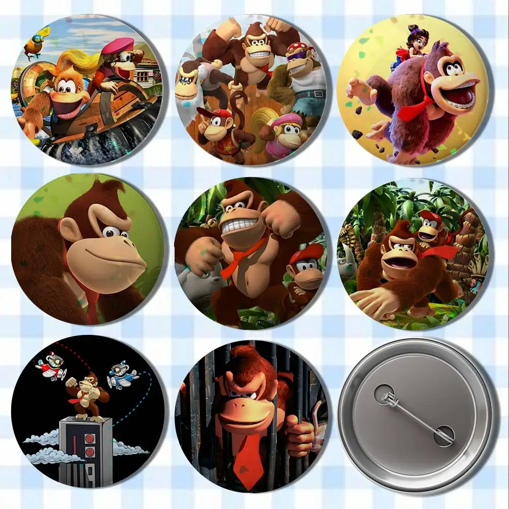 

D-Donkey kong game Badges Button Round Creative Pin Brooch Badge Bag Decor Accessories Fans Collect Friends Gifts
