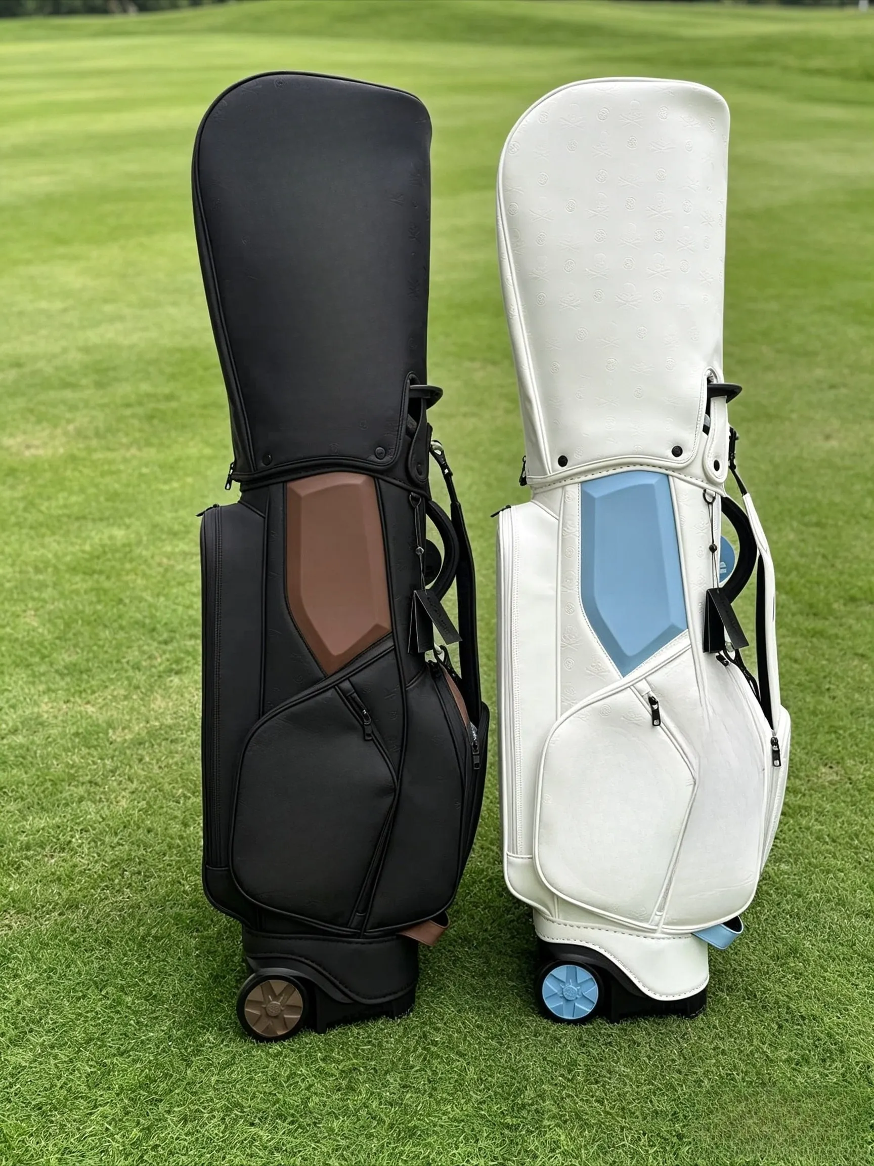 Multifunctional Standard Golf Bag with Dual Wheels, Rolling Golf Club Travel Bag for Men Women Outdoor Golf Sports