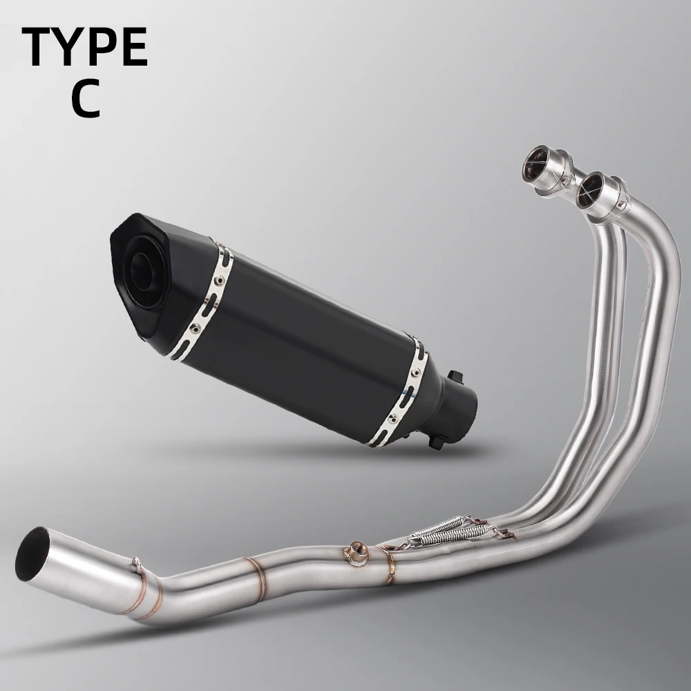 

For Yamaha YZF R3 R25 MT03 2015-2024 Motorcycle Exhaust Escape Moto Full System Front Link Pipe with Round Tail Muffler