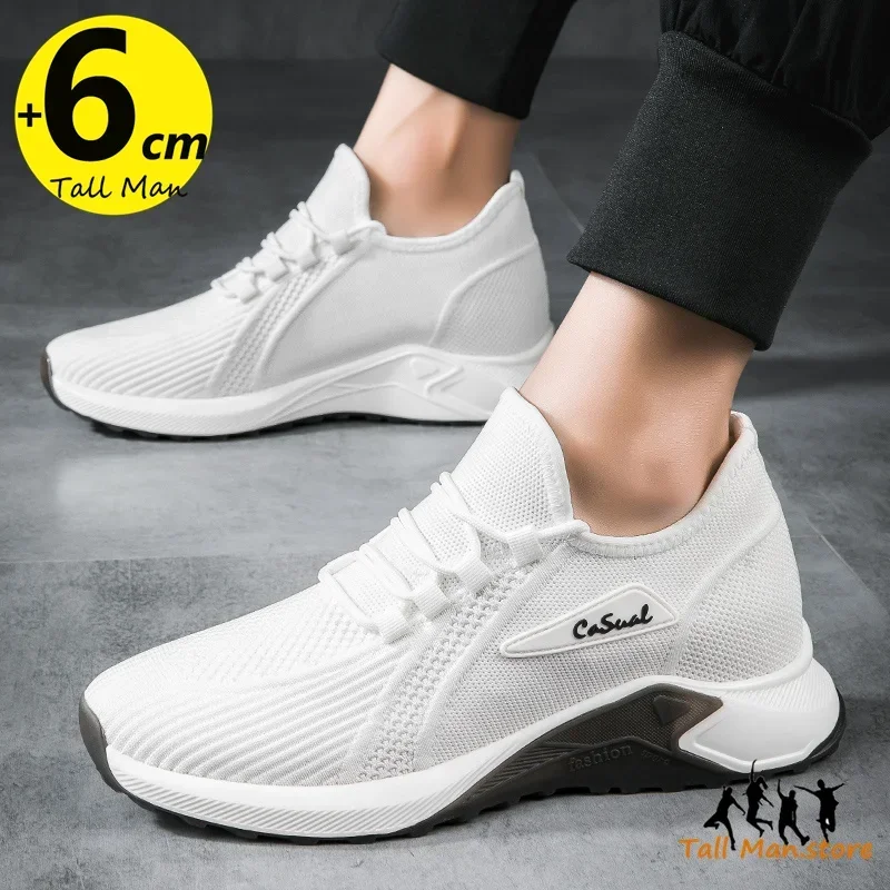 Zapatillas de deporte para hombre, plantilla para aumentar la altura, 6cm, moda de ocio