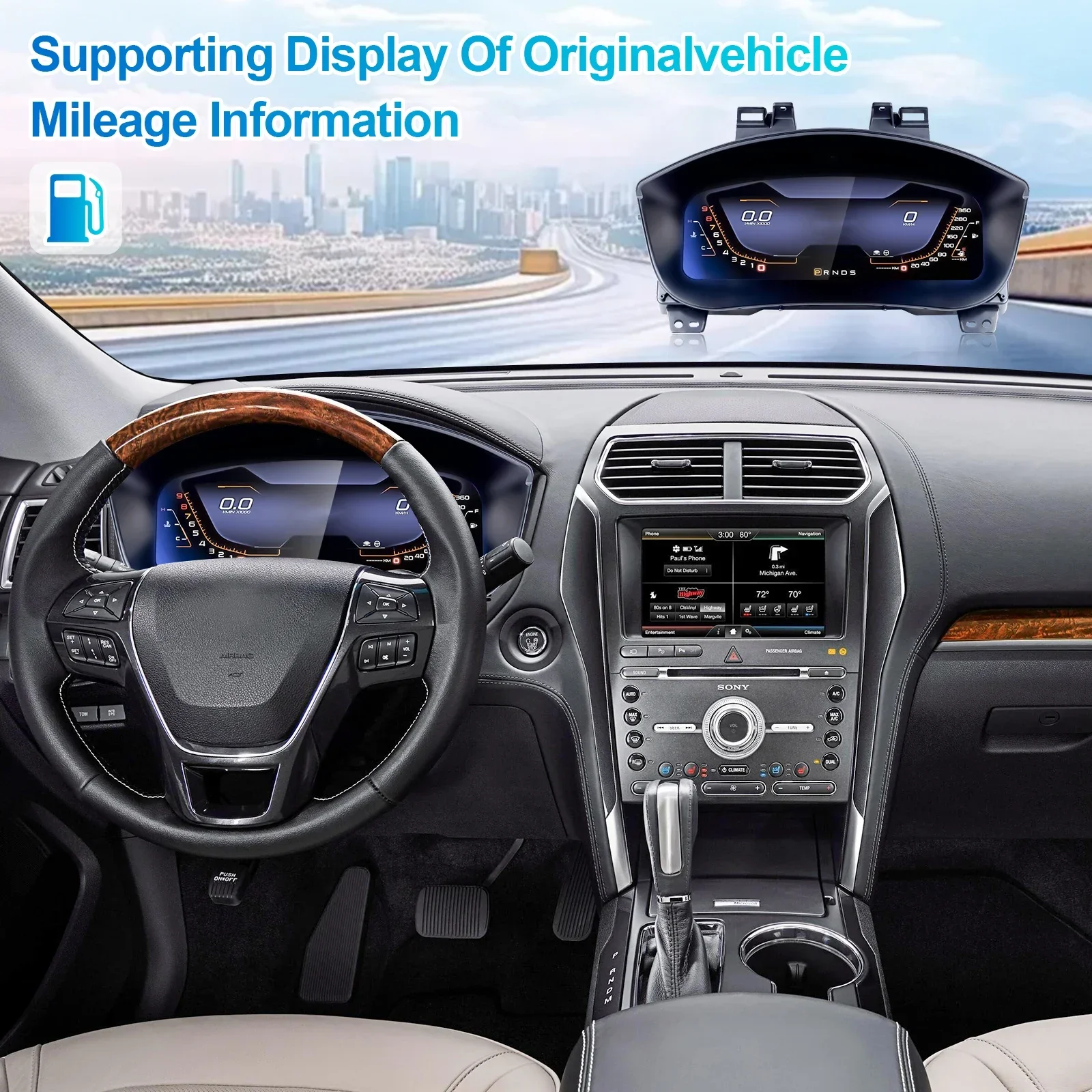 

Цифровая приборная панель Navihua (LCD-дисплей) с виртуальной приборной панелью для Ford Explorer 2017-2018, система Linux, автомобильный спидометр