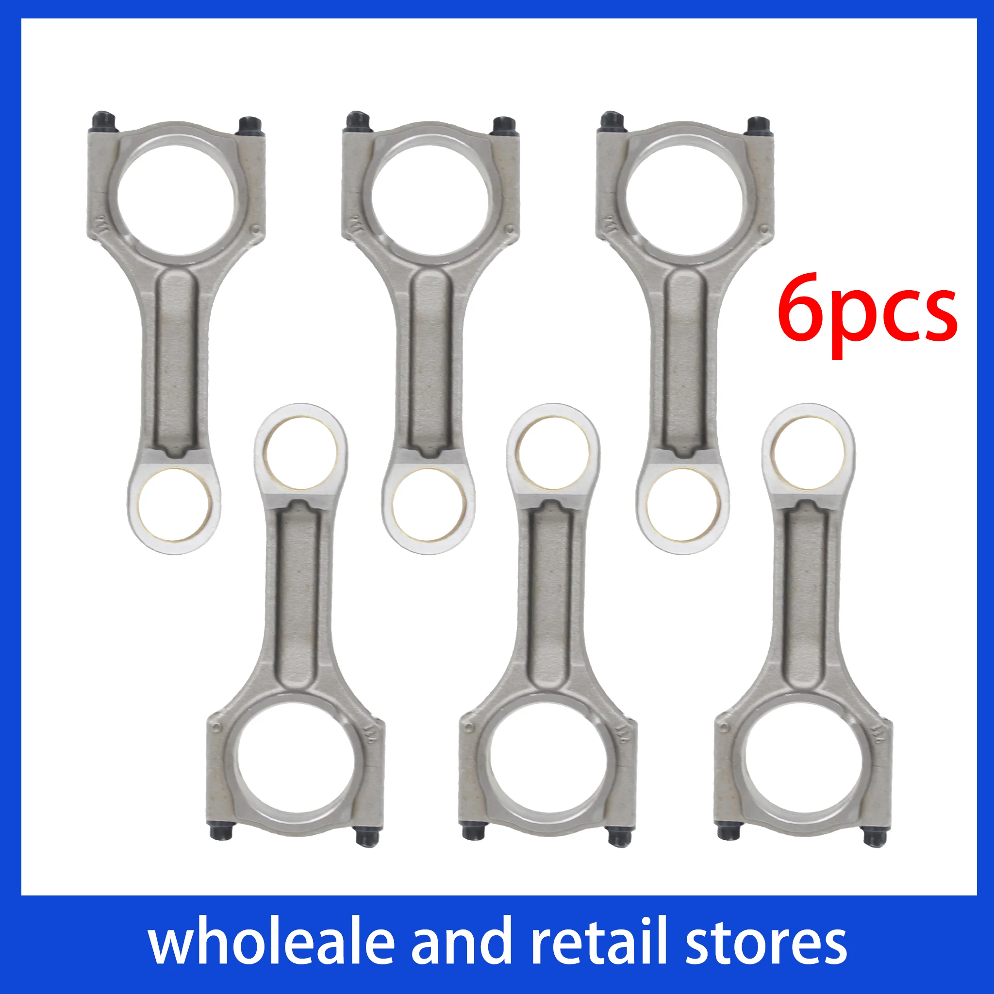 Engine Parts 6 pieces Connecting Rod Set Fit 3.0L Diesel N57 For BMW 840dX E90 E91 E92 E93 X5 30dX G14 G15 11248508023