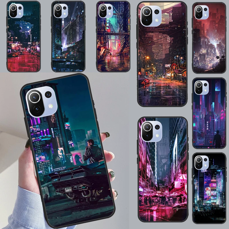 Cyberpunks City Night Case For Xiaomi 11T 12T 13 Pro 12 Lite 12X Cover For POCO F5 X3 X5 Pro M5s X4 F4 GT C40 F3