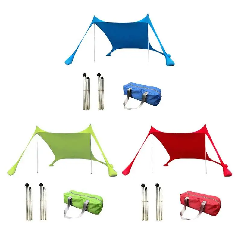 

Beach Shades Tent With 2 Aluminum Poles 1 Carrying Bag 210x150x170cm UPF50+ Family Beach Sun Shelter Outdoor Awning Canopy