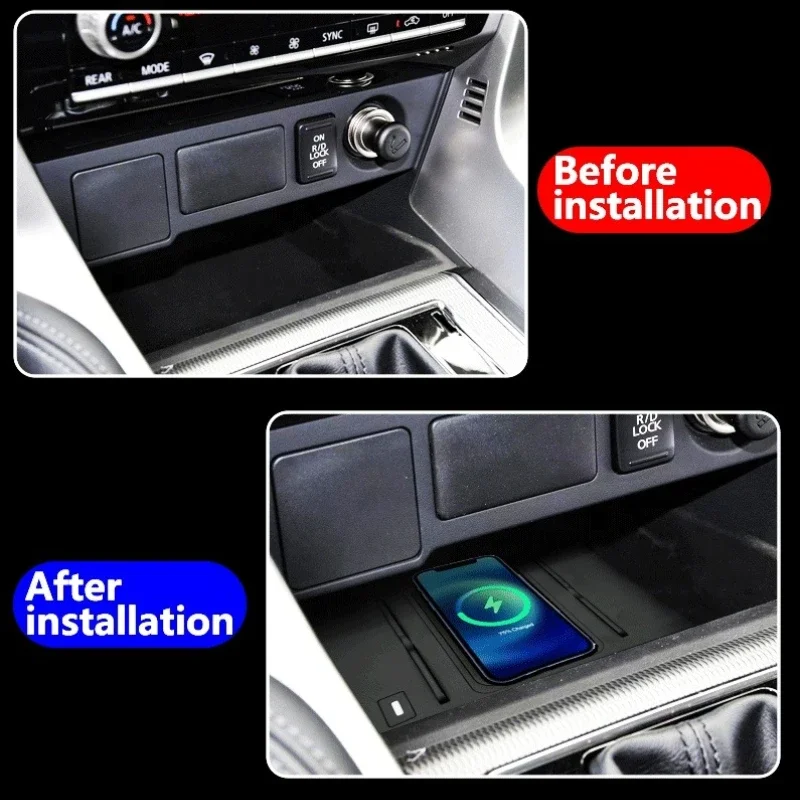 Car Wireless Charger Mobile Phone Holder Intelligent System Fast Charging Pad For Mitsubishi Pajero Sport / Jinchang 3 2020-2022 detail image 3